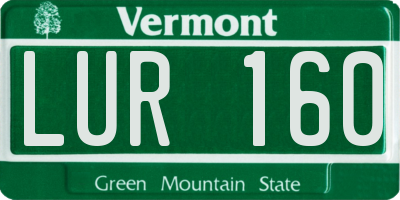 VT license plate LUR160