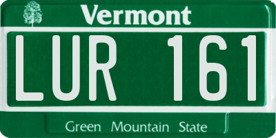 VT license plate LUR161