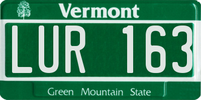 VT license plate LUR163