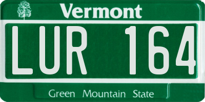 VT license plate LUR164