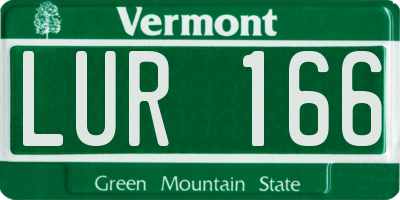 VT license plate LUR166
