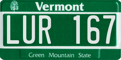 VT license plate LUR167