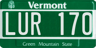 VT license plate LUR170