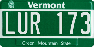 VT license plate LUR173