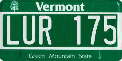 VT license plate LUR175