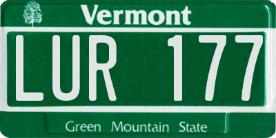 VT license plate LUR177
