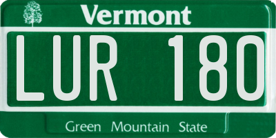 VT license plate LUR180