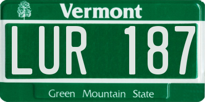 VT license plate LUR187