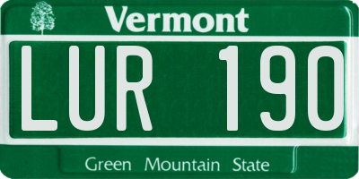 VT license plate LUR190