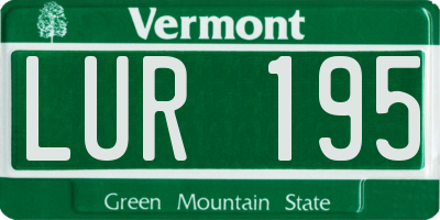 VT license plate LUR195