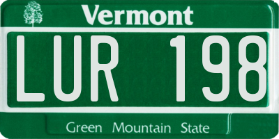 VT license plate LUR198