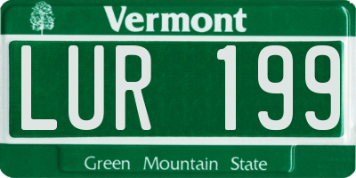 VT license plate LUR199