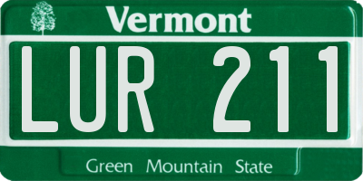 VT license plate LUR211