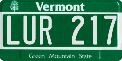 VT license plate LUR217