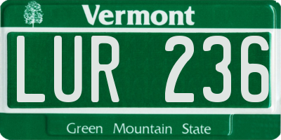 VT license plate LUR236