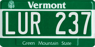 VT license plate LUR237