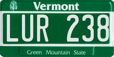 VT license plate LUR238