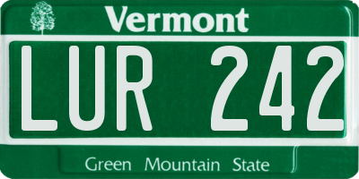 VT license plate LUR242