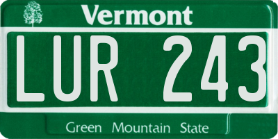 VT license plate LUR243