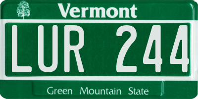 VT license plate LUR244