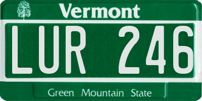 VT license plate LUR246