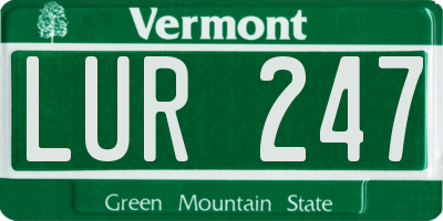 VT license plate LUR247