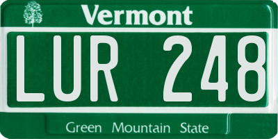VT license plate LUR248