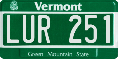 VT license plate LUR251