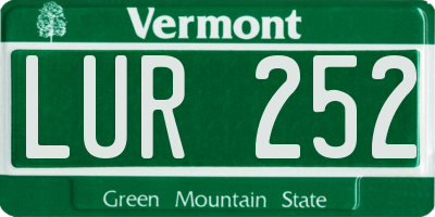 VT license plate LUR252