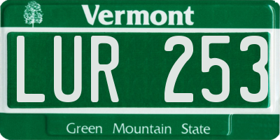 VT license plate LUR253