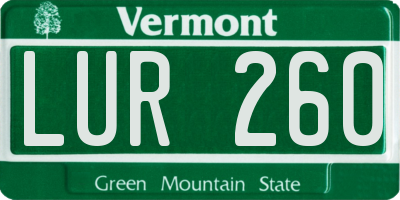 VT license plate LUR260