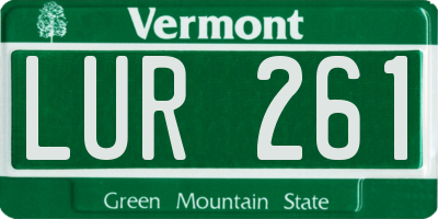 VT license plate LUR261