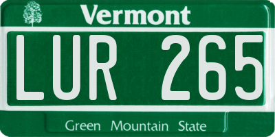 VT license plate LUR265