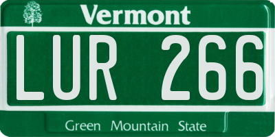 VT license plate LUR266