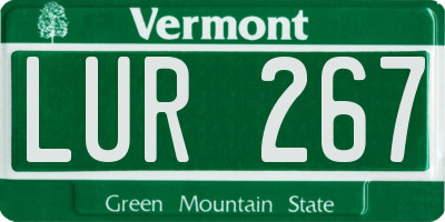 VT license plate LUR267