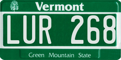 VT license plate LUR268