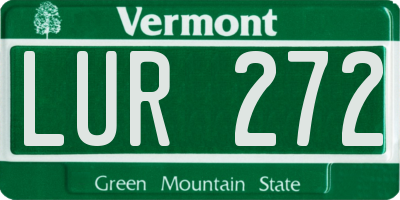 VT license plate LUR272