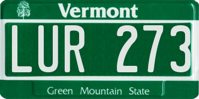 VT license plate LUR273