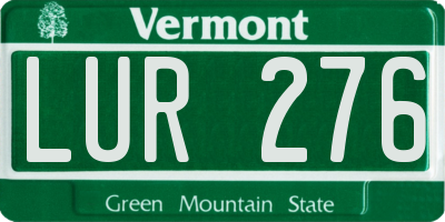 VT license plate LUR276