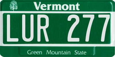 VT license plate LUR277