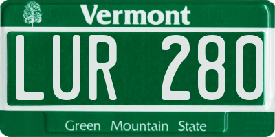 VT license plate LUR280