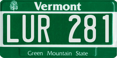 VT license plate LUR281