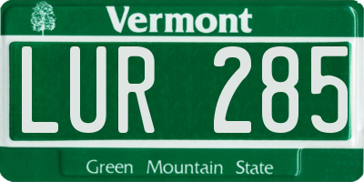 VT license plate LUR285
