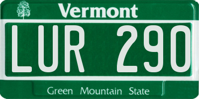 VT license plate LUR290