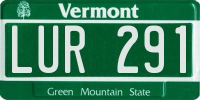 VT license plate LUR291