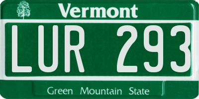 VT license plate LUR293