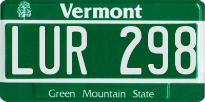 VT license plate LUR298