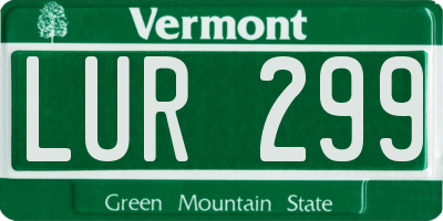 VT license plate LUR299