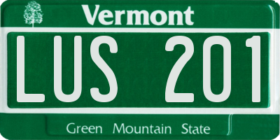 VT license plate LUS201