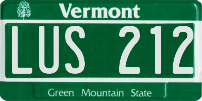 VT license plate LUS212